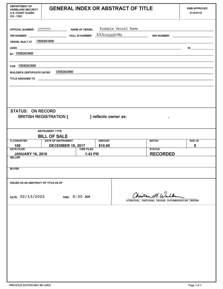 Boat Registration Lookup American Vessel Documentation